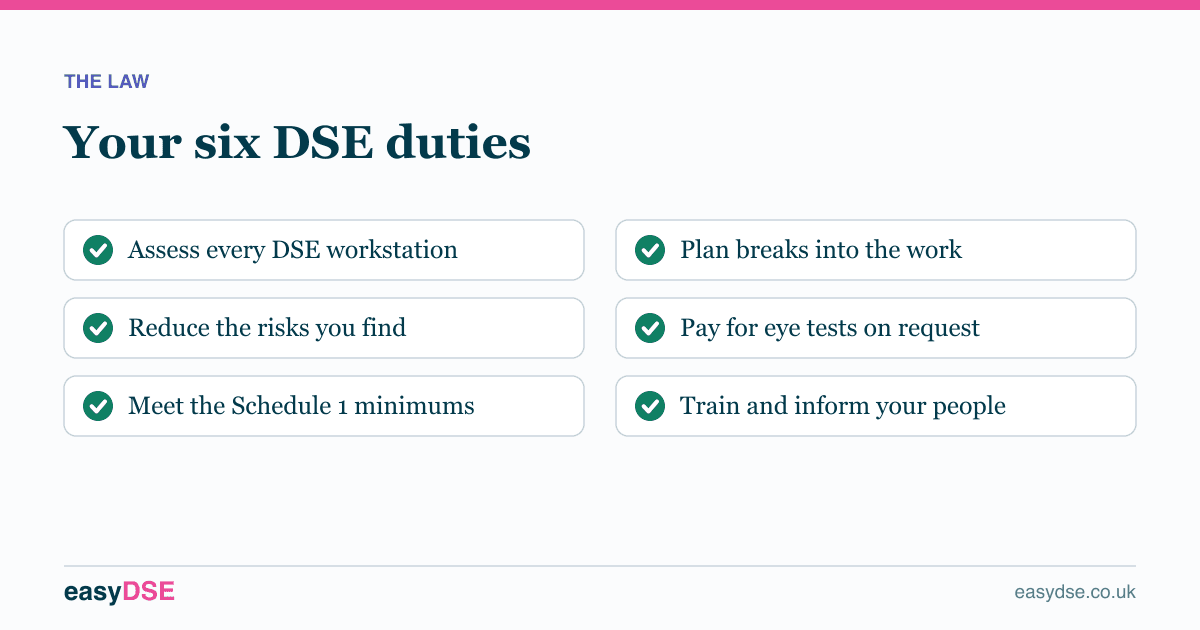 Your six DSE duties